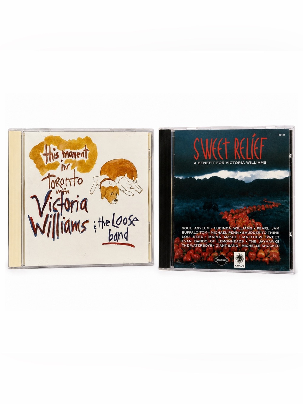 Victoria Williams Sweet Relief 2 CD Lot Pearl Jam Lou Reed BMG Live 1993 1995 VG